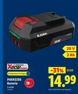 Lidl PARKSIDE Batterie offre