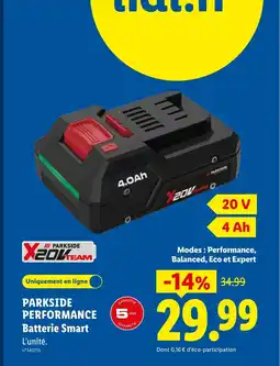 Lidl PARKSIDE PERFORMANCE Batterie Smart offre