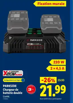 Lidl PARKSIDE Chargeur de batterie double offre
