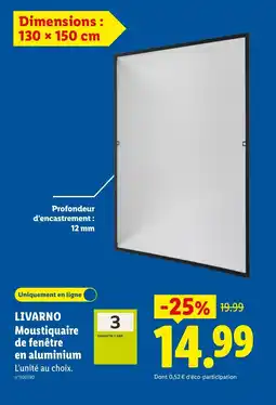 Lidl LIVARNO Moustiquaire de fenêtre en aluminium offre