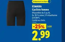 Lidl ESMARA Cycliste femme offre