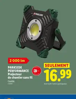 Lidl PERFORMANCE PERFORMANCE Projecteur de chantier sans fil offre