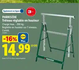 Lidl PARKSIDE Tréteau réglable en hauteur offre