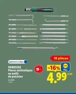 Lidl PARKSIDE Pinces antistatiques ou outils de précision offre