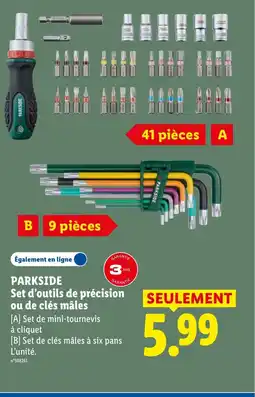 Lidl PARKSIDE Set d'outils de précision ou de clés mâles offre
