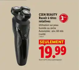 Lidl CIEN BEAUTY Rasoir à têtes rotatives offre