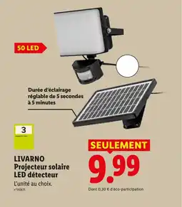 Lidl LIVARNO Projecteur solaire LED détecteur offre