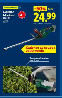 Lidl PARKSIDE Taille-haies sans fil offre