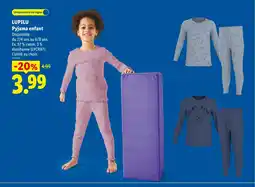 Lidl LUPILU Pyjama enfant offre