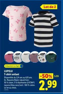 Lidl LUPILU T-shirt enfant offre