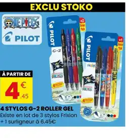 Stokomani PILOT 4 stylos g-2 roller gel offre