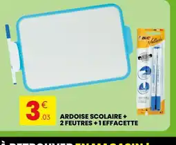 Stokomani Ardoise scolaire + 2 feutres +1 effacette offre