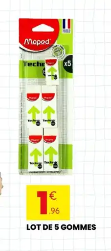 Stokomani Lot de 5 gommes offre