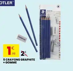 Stokomani STAEDTLER 5 crayons graphite + gomme offre
