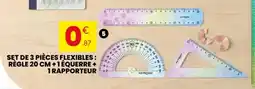 Stokomani Set de 3 pièces flexibles: règle 20 cm +1équerre + 1 rapporteur offre