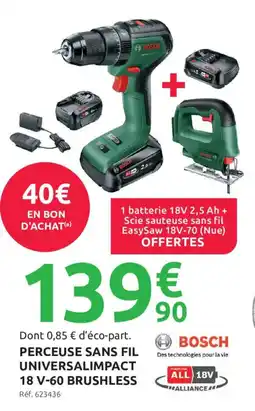 Mr Bricolage BOSCH Perceuse sans fil universalimpact 18 v-60 brushless offre