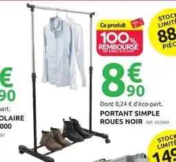 Mr Bricolage Portant simple roues noir offre