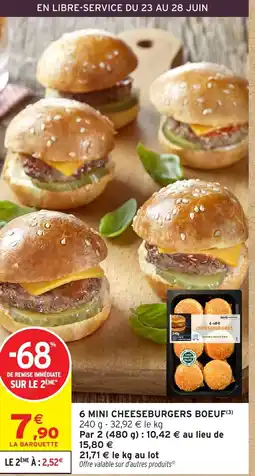Intermarché 6 mini cheeseburgers boeuf offre