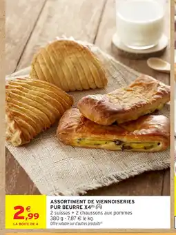 Intermarché Assortiment de viennoiseries pur beurre x4 offre