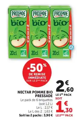 Hyper U NECTAR POMME BIO PRESSADE LE offre
