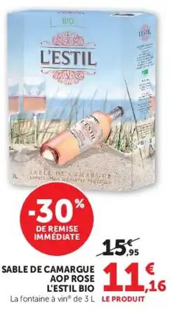 Hyper U SABLE DE CAMARGUE AOP ROSE L'ESTIL BIO offre