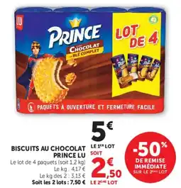 Hyper U BISCUITS AU CHOCOLAT PRINCE LU SOIT offre