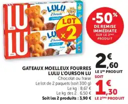 Hyper U GATEAUX MOELLEUX FOURRES LULU L'OURSON LU offre