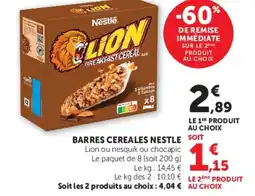 Hyper U BARRES CEREALES NESTLE offre
