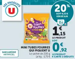 Hyper U MINI TUBES FOURRES QUI PIQUENT U offre