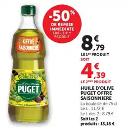 Hyper U HUILE D'OLIVE PUGET OFFRE SAISONNIERE offre