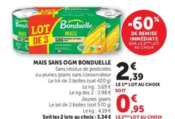 Hyper U MAIS SANS OGM BONDUELLE offre