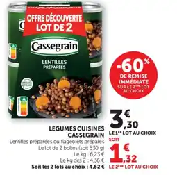 Hyper U LEGUMES CUISINES CASSEGRAIN offre