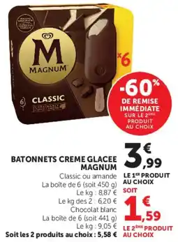 Hyper U BATONNETS CREME GLACEE MAGNUM offre