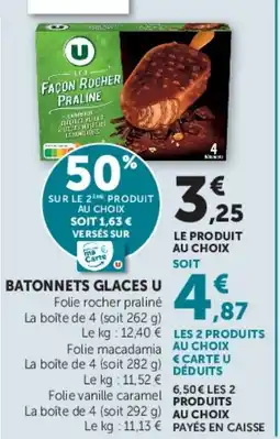 Hyper U BATONNETS GLACES U offre