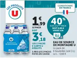 Hyper U EAU DE SOURCE DE MONTAGNE U offre
