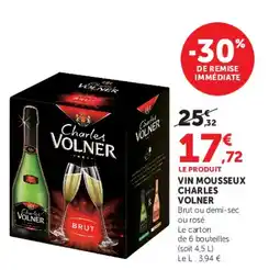 Hyper U VIN MOUSSEUX CHARLES VOLNER offre