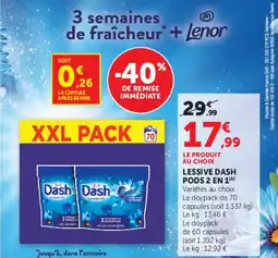 Hyper U LESSIVE DASH PODS 2 EN 1 offre