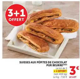 Hyper U SUISSES AUX PÉPITES DE CHOCOLAT PUR BEURRE offre