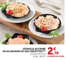 Hyper U COQUILLE AU CRABE OU AU SAUMON OU AUX CREVETTES offre