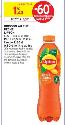 Intermarché Lipton boisson au thé pêche offre