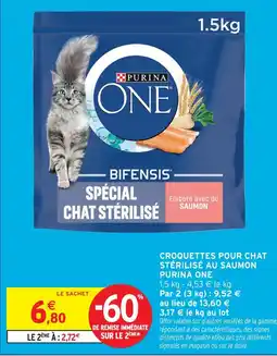 Intermarché Purina one croquettes pour chat stérilisé au saumon offre