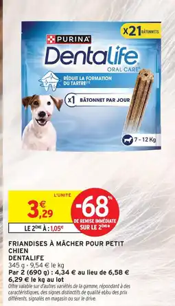 Intermarché Dentalife friandises à mâcher pour petit chien offre