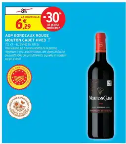 Intermarché Mouton cadet aop bordeaux rouge hve3 offre