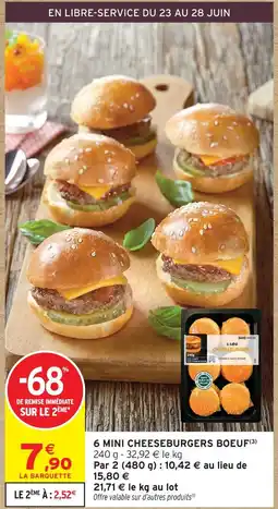 Intermarché 6 mini cheeseburgers boeuf offre