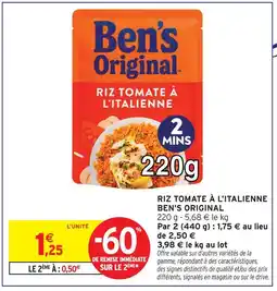 Intermarché Ben's original riz tomate à l'italienne offre