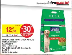 Intermarché Canaille croquettes pour chien adulte riche en boeuf offre