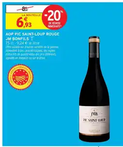 Intermarché Jm bonfils aop pic saint-loup rouge offre
