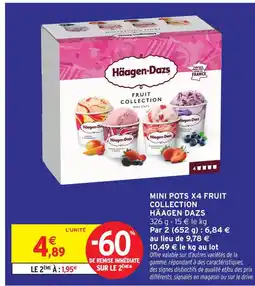 Intermarché Häagen dazs mini pots x4 fruit collection offre