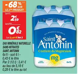 Netto Saint antonin eau minérale naturelle sans nitrates offre