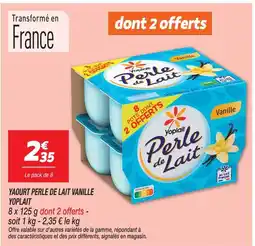 Netto Yoplait perle de lait vanille offre